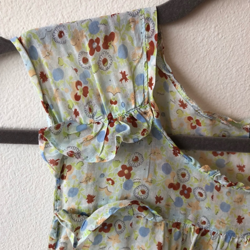 Anthropologie cotton floral blouse with ruffles